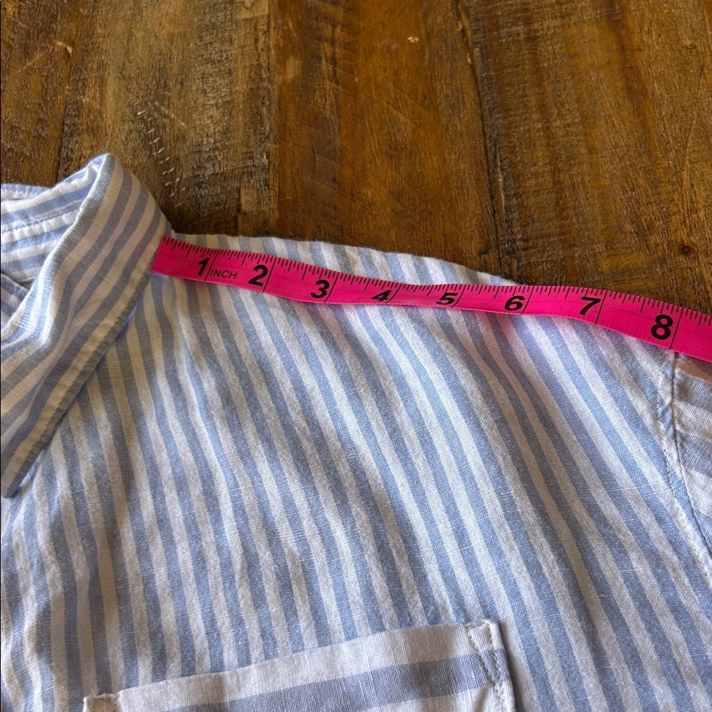Nicole Miller Blue and White Striped Blouse - Picture 9 of 12